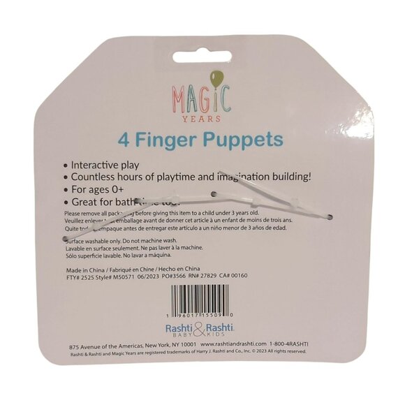 Magic Years Toys Finger Puppets Play Dates Baby Toys 4 Piece Set - Picture 2 of 3